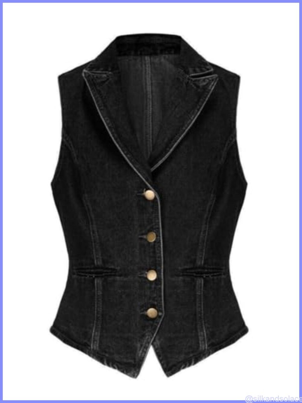 Sleeveless Denim Vest Women Button Down Jean Vest Top